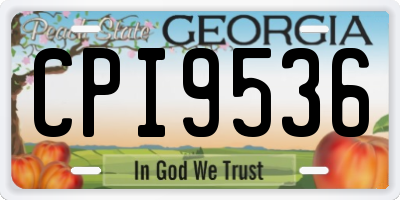 GA license plate CPI9536