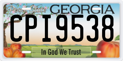 GA license plate CPI9538