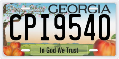GA license plate CPI9540