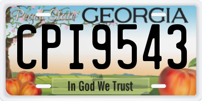 GA license plate CPI9543