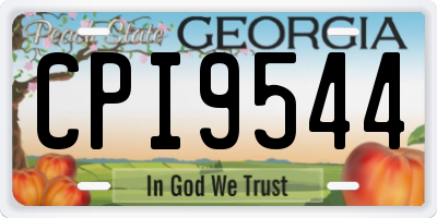 GA license plate CPI9544