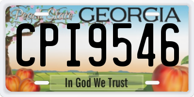 GA license plate CPI9546