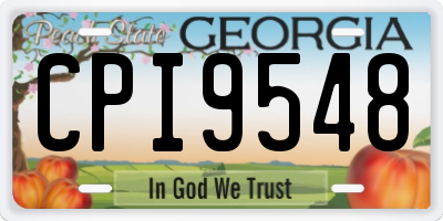 GA license plate CPI9548