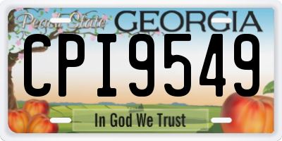 GA license plate CPI9549