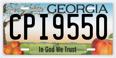 GA license plate CPI9550