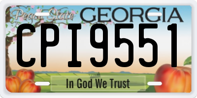 GA license plate CPI9551