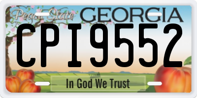 GA license plate CPI9552