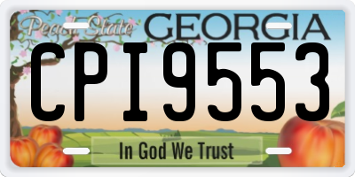 GA license plate CPI9553