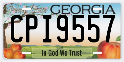 GA license plate CPI9557