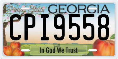 GA license plate CPI9558