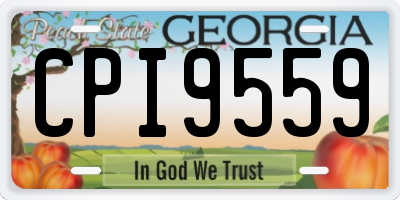 GA license plate CPI9559