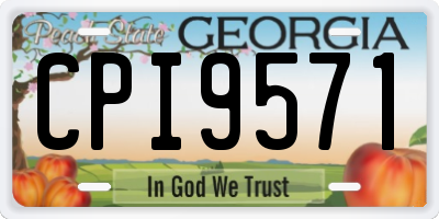 GA license plate CPI9571