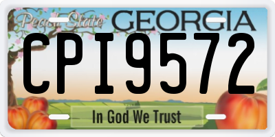 GA license plate CPI9572