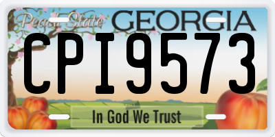 GA license plate CPI9573