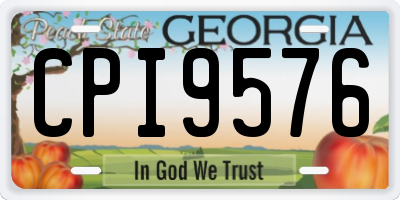 GA license plate CPI9576