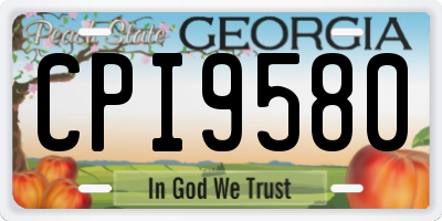GA license plate CPI9580