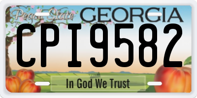 GA license plate CPI9582