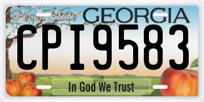 GA license plate CPI9583