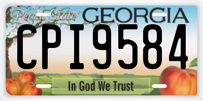 GA license plate CPI9584