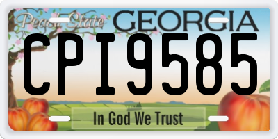 GA license plate CPI9585