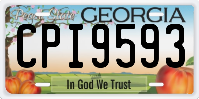 GA license plate CPI9593