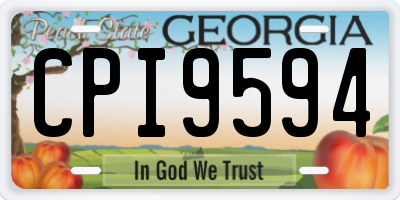 GA license plate CPI9594