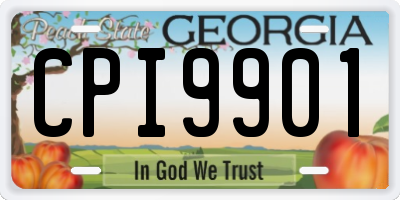 GA license plate CPI9901