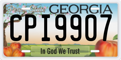 GA license plate CPI9907