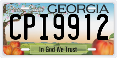 GA license plate CPI9912