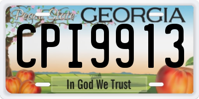 GA license plate CPI9913