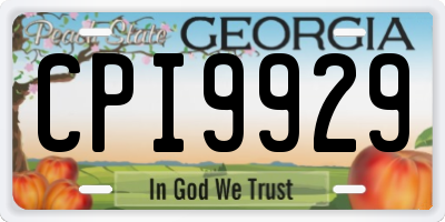GA license plate CPI9929