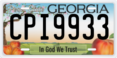 GA license plate CPI9933