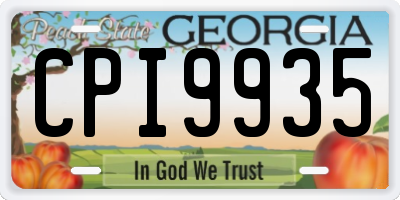 GA license plate CPI9935