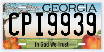 GA license plate CPI9939