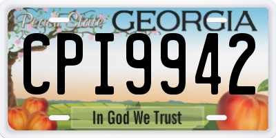 GA license plate CPI9942