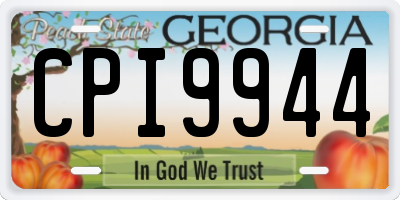 GA license plate CPI9944
