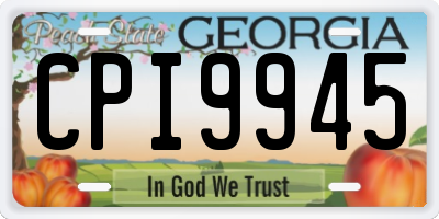 GA license plate CPI9945