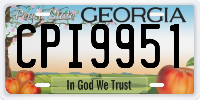 GA license plate CPI9951