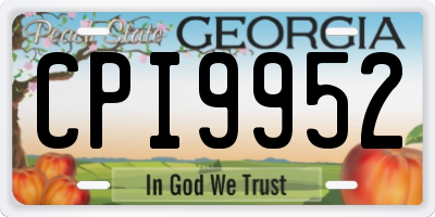 GA license plate CPI9952