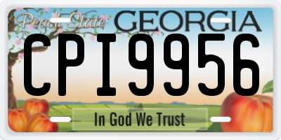 GA license plate CPI9956