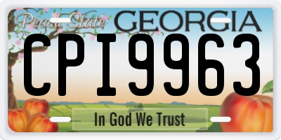 GA license plate CPI9963