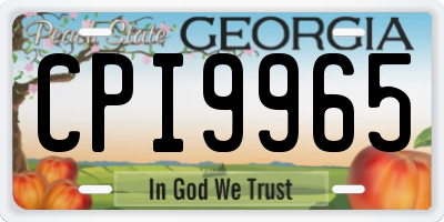 GA license plate CPI9965