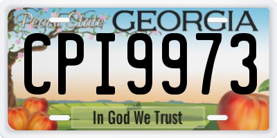 GA license plate CPI9973