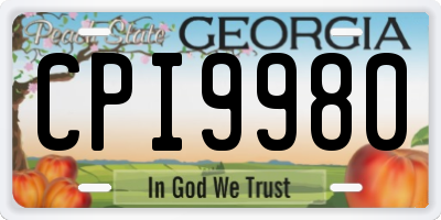 GA license plate CPI9980