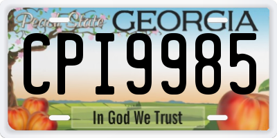 GA license plate CPI9985