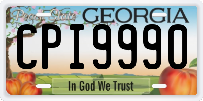 GA license plate CPI9990