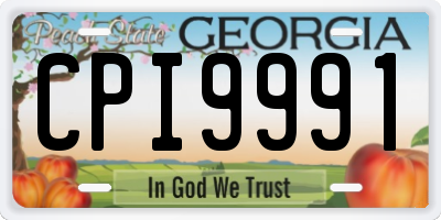 GA license plate CPI9991