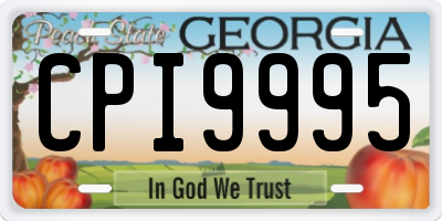 GA license plate CPI9995