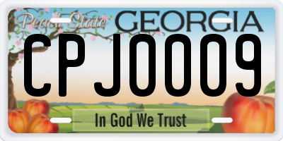GA license plate CPJ0009