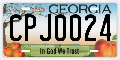 GA license plate CPJ0024